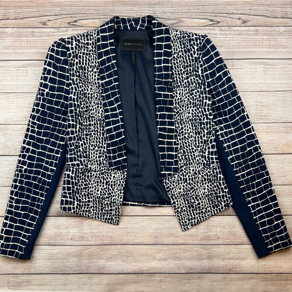 BCBGMAXAZRIA Leeam Blazer in White Combo - Size Small - Picture 1 of 15